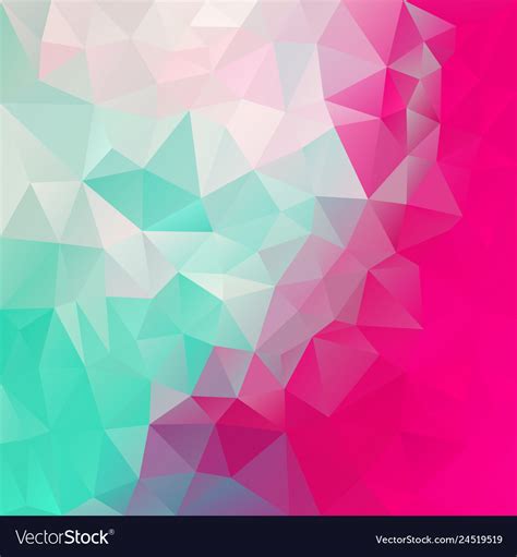 Abstract polygon square background mint green pink