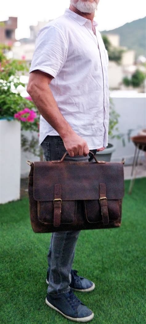 Personalized Genuine Leather Messenger Bag Laptop Bag Shoulder - Etsy