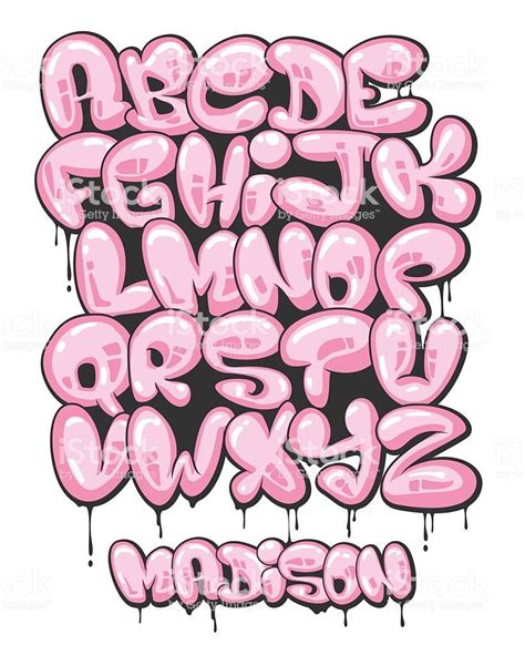 Graffiti bubble shaped alphabet set. | Graffiti, Alfabeto de grafiti, Letras grafiti