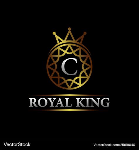 Luxury letter c royal king logo design Royalty Free Vector