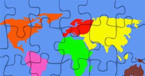 Printable 7 Continent Puzzle Map