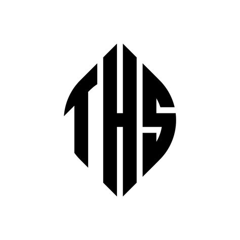 THS circle letter logo design with circle and ellipse shape. THS ...