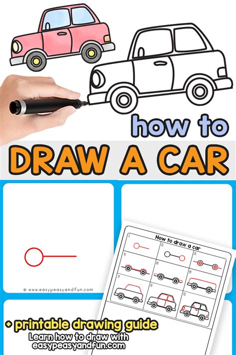 How to Draw a Car - Step by Step Drawing Tutorial - Easy Peasy and Fun