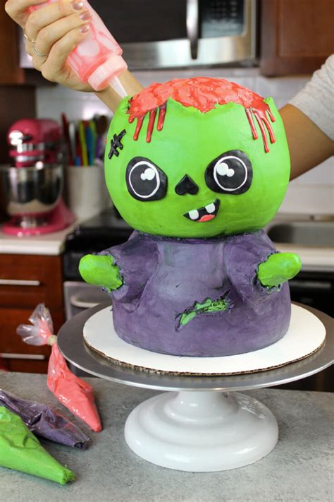 Zombie Cake - Green Velvet Cake Recipe with Homemade Buttercream