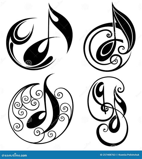 Sheet Music Symbol. Song Melody Sign. Vector Illustrations Stock Vector - Illustration of ...