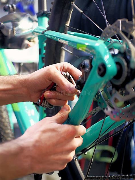 Bicycle brake repair stock photo. Image of mountain - 247172388