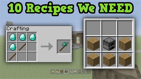 10 Crafting Recipes Minecraft NEEDS - YouTube
