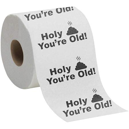 Amazon.com: Printed TP Holy Poop You're 50 Printed Toilet Paper Gag ...