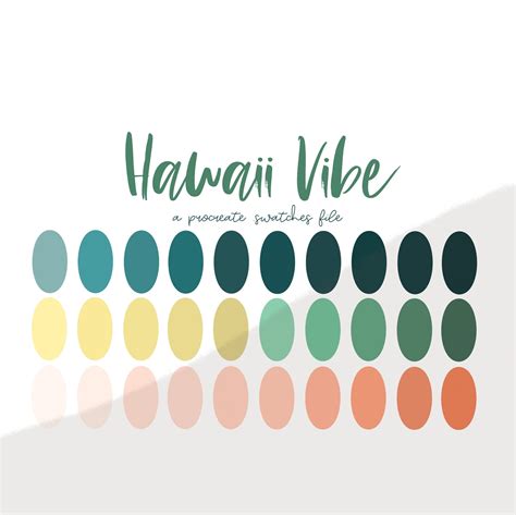 Hawaii Vibe Color Palette Procreate Color Palette Beach Color Palette ...