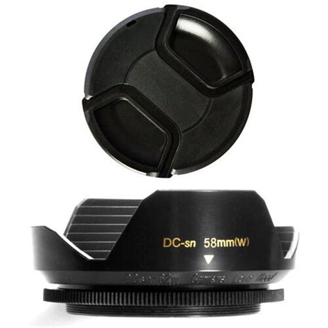 58mm Wide Flower Lens Hood and Lens Cap for SONY DSC-F707 DSC-F717 DSC ...