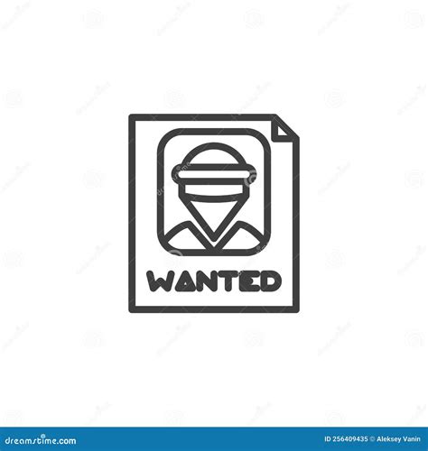 Wanted poster line icon stock vector. Illustration of design - 256409435