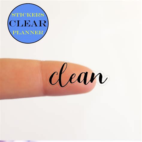 CLEAR Stickers Planner CLEAR Planner Word Stickers Clear - Etsy