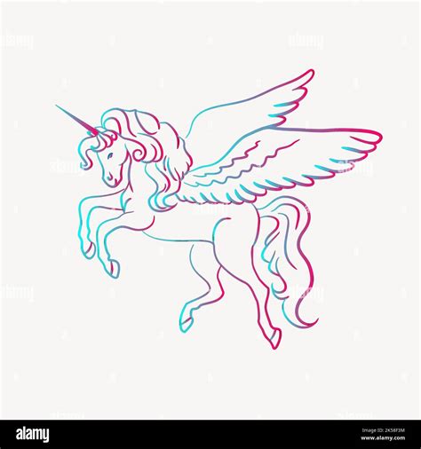 Winged unicorn clipart, mythical creature illustration vector Stock Vector Image & Art - Alamy