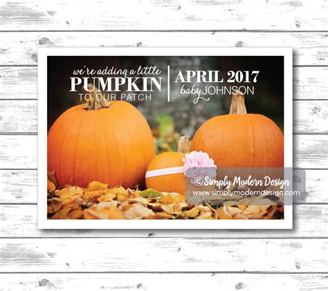 pumpkin pregnancy announcement new baby by SimplyModernDesignx