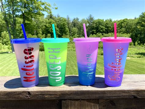 Personalized Color Changing Tumbler With Lid and Straw, Party Cup, Custom Tumbler, Bridesmaid ...