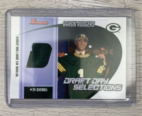 2005 Bowman Aaron Rodgers Draft Day Selections Relics Worn Jersey | eBay