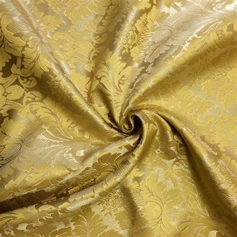 Gold & Gold Jacquard Fabric | Floral damask, Damask, Brocade fabric