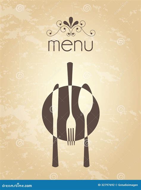 Menu vintage stock vector. Illustration of cook, cutlery - 32797692