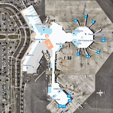 Palm Springs Airport PSP Main Terminal Map