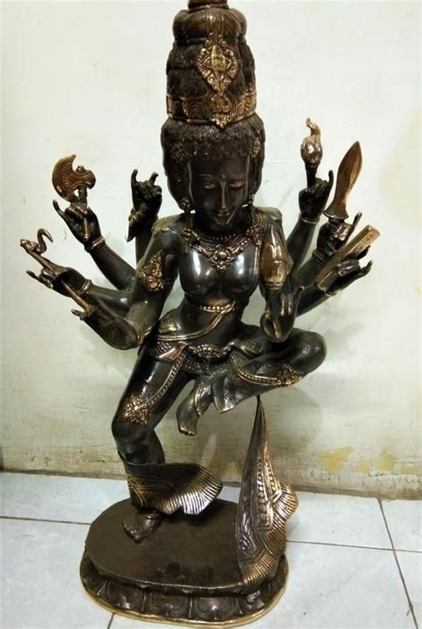 Parvati Tridevi Goddess 8 Hand Beautiful Dancing 22.5" - Masterpiece Bronze Brass Sculpture ...