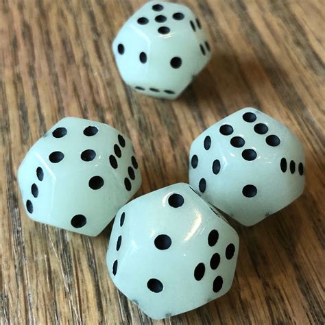 Glow in the Dark with Black Pips – Doublesix Dice