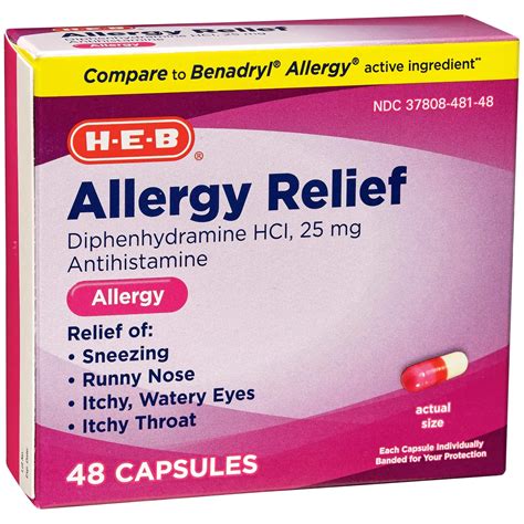 H-E-B H-E-B Antihistamine Allergy Relief Capsules - Shop Sinus ...