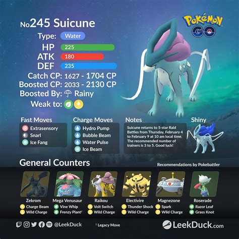 Suicune Return to Raids - Leek Duck | Pokémon GO News and Resources