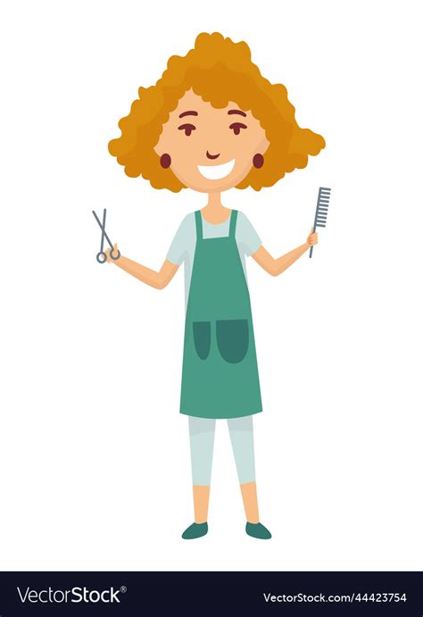 Kid profession hairdresser cartoon young person Vector Image