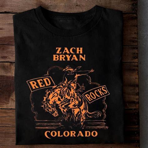 Hot Zach Bryan Red Rocks 2023 Tour Short Sleeve... - Depop