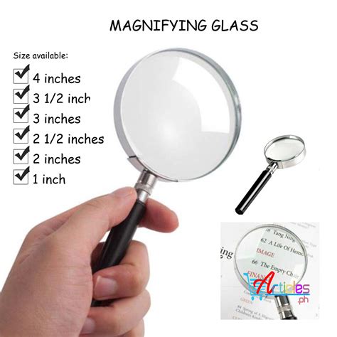 Magnifying Glass 5X 4" 3 1/2" 3" 2 1/2" 2" 1 1/2" | Lazada PH