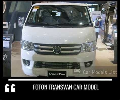 Foton Car Models List | Complete List of All Foton Models