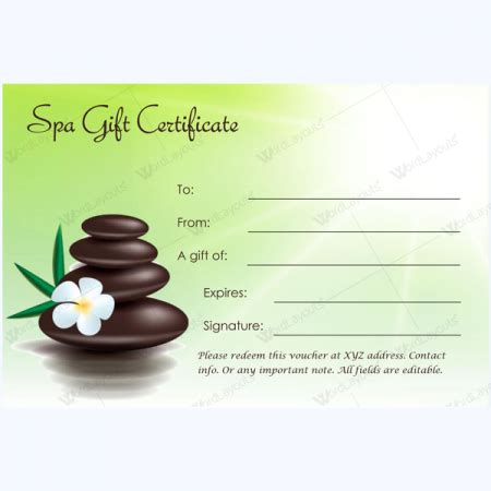 Gift Certificate 27 - Word Layouts | Massage gift certificate, Gift certificate template word ...