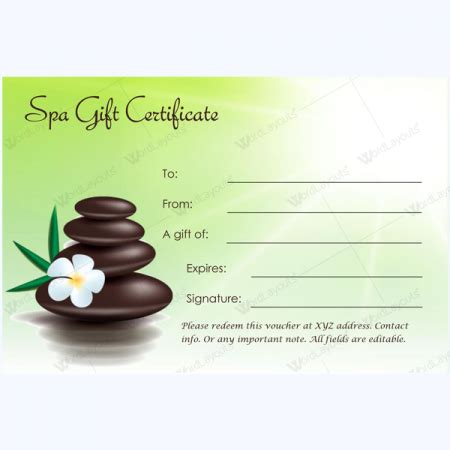 Gift Certificate 27 - Word Layouts | Massage gift certificate, Gift certificate template word ...