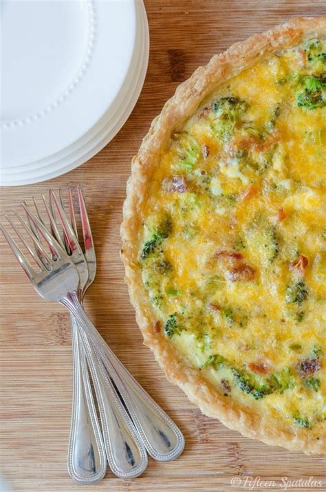 Cheesy Broccoli Bacon Quiche Recipe - Savory Simple