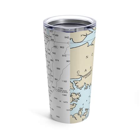 Pamlico Sound Nautical Chart Stainless Tumbler 20oz · Chart Mugs