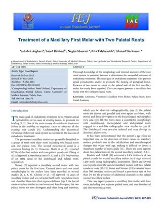 Treatment of a Maxillary First Molar with Two Palatal Roots | PDF