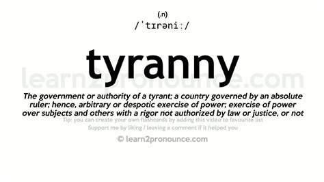 Tyranny pronunciation and definition - YouTube