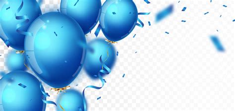 Birthday celebrations banner with blue balloons Vector Image