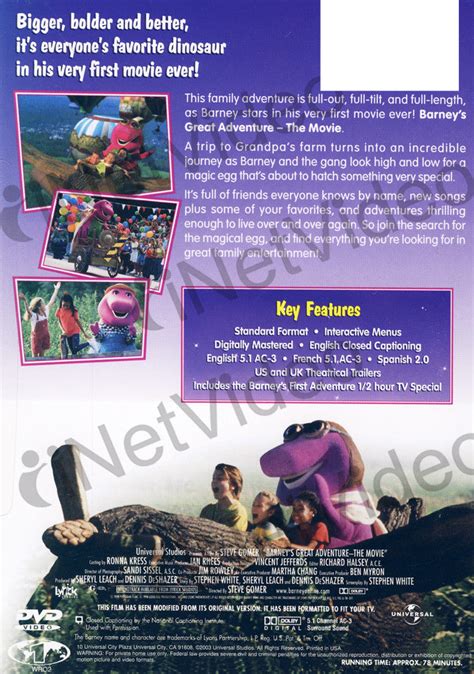 Barney's Great Adventure - The Movie on DVD Movie