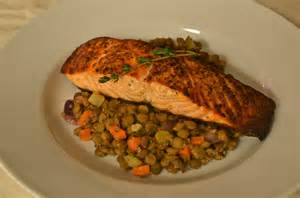 Salmon with Lentils