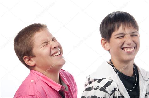 Two friends laughing loudly — Stock Photo © prudkov #7859733