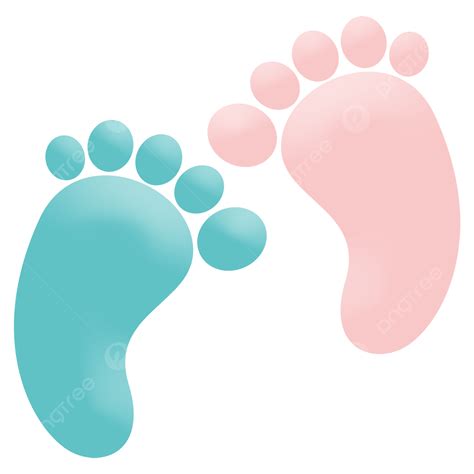 Footprint Pink Clipart Transparent Background, Baby Footprints Blue And Pink, Baby, Footprint ...