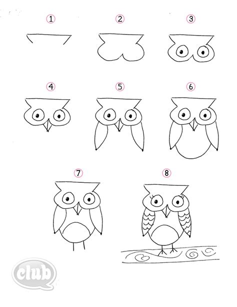 Simple Owl Drawing For Kids - Viewing Gallery