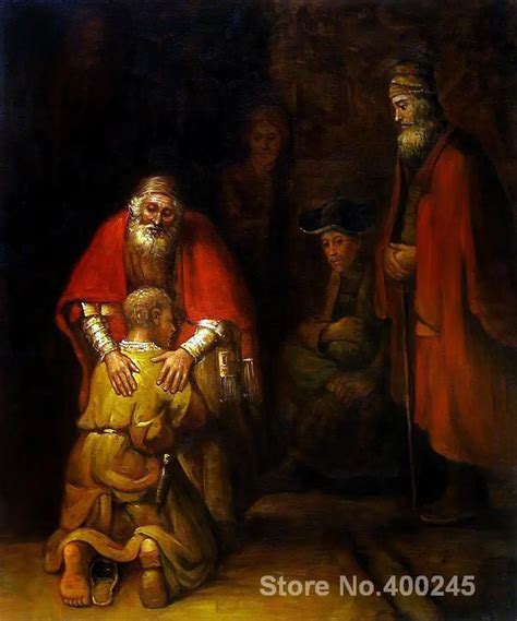 Family Portrait Paintings Rembrandt van Rijn'sReturn of the Prodigal Son Wall Art High quality ...