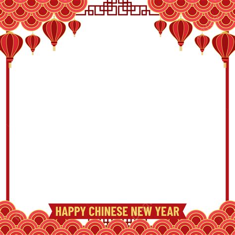 Gelukkig Chinees Nieuwjaar Frame Met Lampion Twibbon, Tibibon Chinees, Chinees Nieuwjaar, Imlek ...