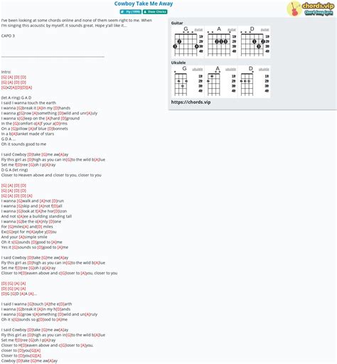 Chord: Cowboy Take Me Away - tab, song lyric, sheet, guitar, ukulele ...