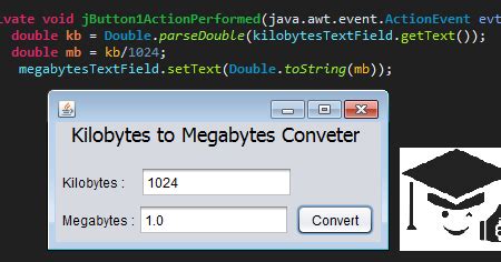 Kilobyte to Megabyte conversion in Java with GUI | Kilobyte to Megabyte converter | Kilobyte vs ...