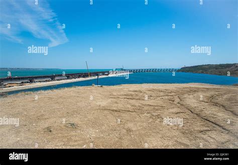 The Kerch Strait Bridge construction .Crimean Bridge, also called Kerch Strait Bridge or Kerch ...