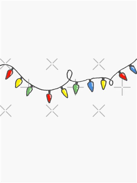 "Christmas lights drawing" Sticker for Sale by Sellyyyy | Redbubble