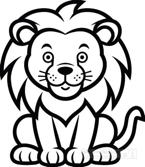 Animal Outline Clipart-lion shape black outline